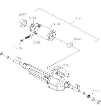 Excel Transaxle ass’y, M405X-10 (incl. motor) revisie Galaxy Plus  - Tweedehands