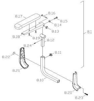 Excel Armleuning RECHTS Entice 3 / Galaxy plus (Nr.8.1) - Tweedehands