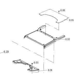 Excel Voetplateau / Bodemplaat / Treeplank grijs achterzijde (Nr.6.02) Galaxy Plus  - Tweedehands