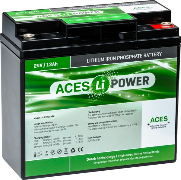 ACES LITHIUM LIFEPO4 scootmobiel accu 12AH (24V)
