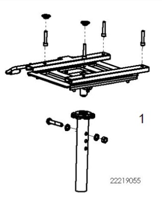 sterling Stoelplaat incl. stoel poot en montage materiaal Sterling S400, S425 en S700