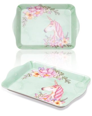 St Helens Home and Garden mini melamine dienblad - 21 x 14 cm - unicorn