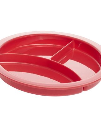 3-vaks bord met hoge rand en zuignap | Kies uw kleur : Rood