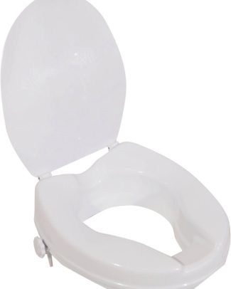 Aidapt verhoogde toiletbril wit - 5 cm - met deksel