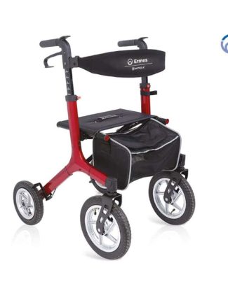Moretti opvouwbare rollator rood - 4 luchtbanden