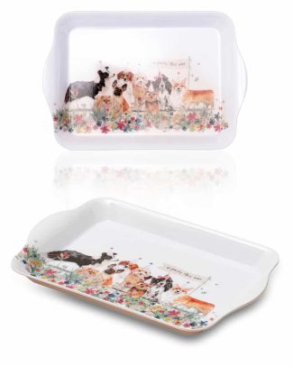 St Helens Home and Garden Mini melamine dienblad - 21 x 14 cm - honden