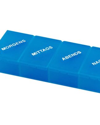 Sundo pillendoosje met 4 vakken en dagindeling - blauw