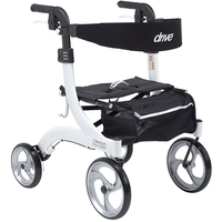 Drive rollator nitro wit - lichtgewicht - met rugband en tas - opklapbaar