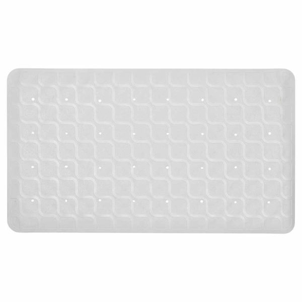 Badmat / Douchemat antislip 70 x 40 cm | Kleur: Wit | Met zuignappen | Hoogwaardig rubber