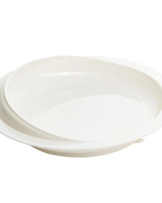 Bord met hoge rand en zuignap | Kies uw kleur : Wit