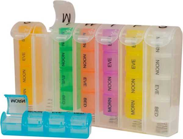 Aidapt pop-up 7 dagen pil opbergdoos - multi kleuren