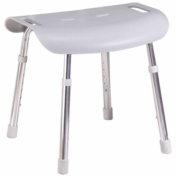 Design Douchekruk | Kleur: Wit | In hoogte verstelbaar 35 - 52 cm | Max. gebruikersgewicht 136 kg | Antislip doppen