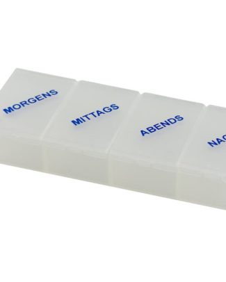 Sundo pillendoosje met 4 vakken en dagindeling - wit