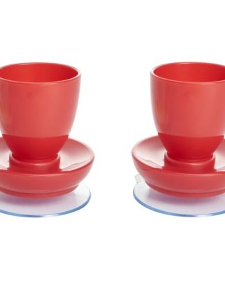 Eierdop met zuignap ( set van 2 stuks) | Kies uw kleur : Rood