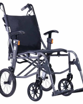 Lichtgewicht transport rolstoel 9.9 | Excel | Kleur: Grijs | Handremmen | Verstelbare armsteunen | Lichtste rolstoel 9.9 kg | 1342MK116