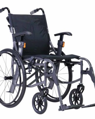 Ultra lichtgewicht rolstoel 9.9 (10,9 kg) | Excel | Kleur: Grijs | Zitbreedte: 45 cm | Lichtste rolstoel | Verstelbare duwhandvatten | 1342MK116