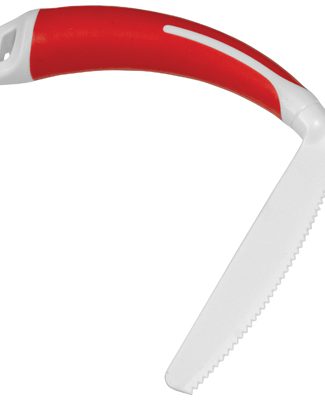 Aidapt antislip ergonomisch gebogen mes met handvat rood