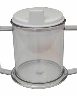 Drinkbeker met tuit en 2 handvatten | Tuitbeker | Transparant | Afmetingen: 120x140x90 mm