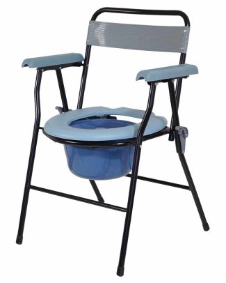 Opvouwbare Toiletstoel / Postoel | Met toiletemmer | Inklapbaar | Grijs | VR252F