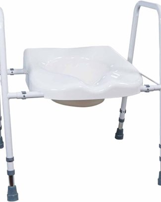 Toiletframe met zitting en Hygiëne uitsparing