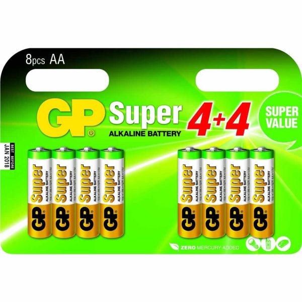 AA batterijen multipack - 8 stuks | GP | Alkaline | GP0090