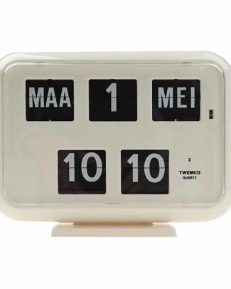 Kalenderklok digitaal QD35 - wit | Senioren klok | Dementie klok | Dag, datum en tijdsaanduiding | Twemco | WWV618905