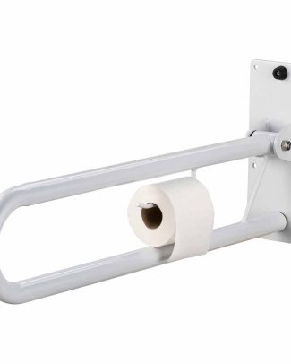 Toiletbeugel opklapbaar 76 cm met toiletrolhouder, Wit