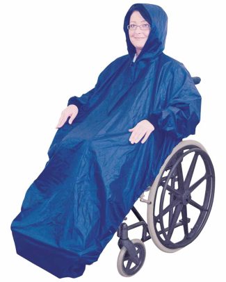 Rolstoel Poncho gevoerd met mouwen en capuchon (Buitenkansje)