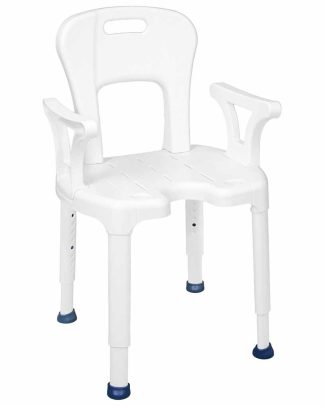 Douchestoel AIO | Met rugleuning en armsteunen | In hoogte verstelbaar 38 - 55 cm | Max. gebruikersgewicht 130 kg | Drive | 550900400