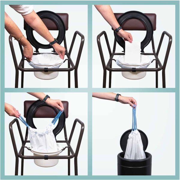 Toiletemmer zakken (50 stuks) | Opvangzakken toilet | Absorberende gel pads | Lekbestendig