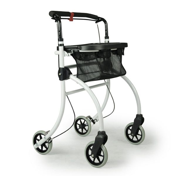 Binnenrollator Roomba (5,6 kg) | Met dienblad en opbergmandje | Duwbeugel | Opvouwbaar | Lichtgewicht rollator | Max. gebruikersgewicht 100 kg | Drive medical