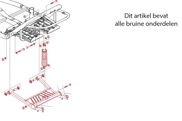 Pride Achterframe met schokbreker / achterveer Pride victory xl140
