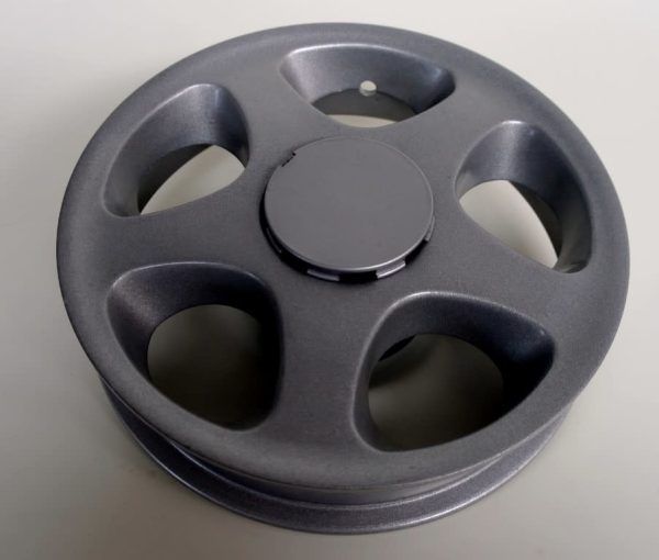 Trophy Achterwiel 10” links compleet grijs met remtrommel Trophy - Tweedehands