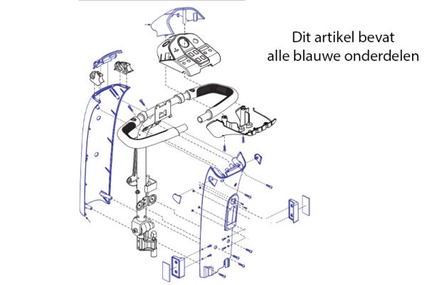 Pride Voorkap + achterkap + dashboard kap stuurkolom compleet Rood Victory XL 140 / Cyclone