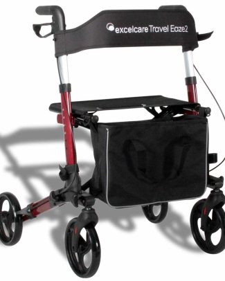 Lichtgewicht rollator Travel Eaze 2 (8 kg) | ExcelCare | Dubbel inklapbaar | Rosewood Red | 24300500