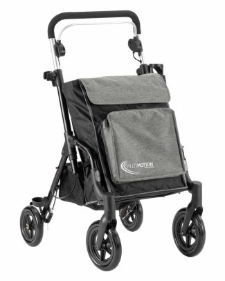 MultiMotion Shopper rollator met grote tas | Kleur: Grijs | Boodschappentrolley | Lichtgewicht rollator | Inklapbaar