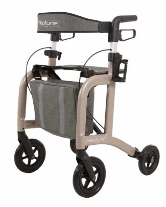 Rollator Neptune lichtgewicht (7,1 kg) | Incl. Fleshouder, Stokhouder, Rugband en tas | Champagne | PR30265-CH | Able2