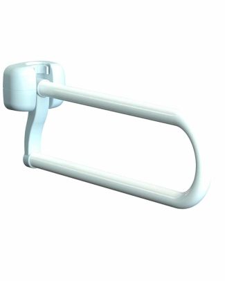 Opklapbare toiletbeugel - gecoat staal | Lengte: 60 cm | Kleur: Wit | Toiletsteun | WC Steun | PR50949-60