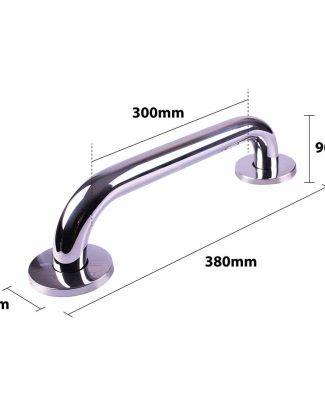 Handgreep RVS met gepolijste afwerking | Kies lengte wandbeugel : 38 cm