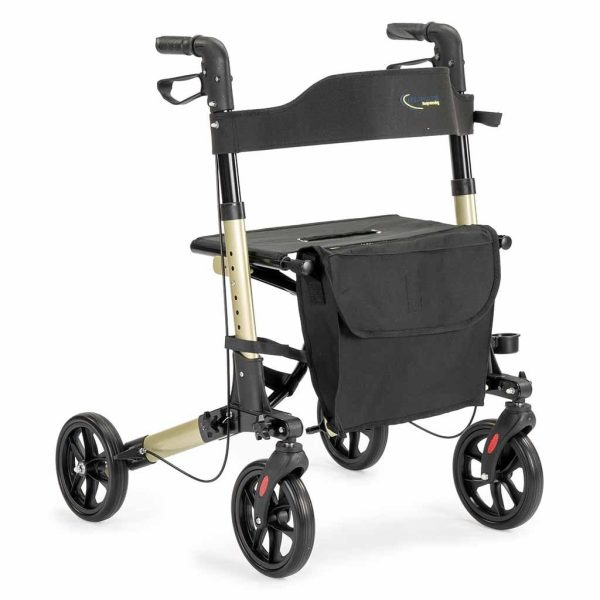 Rollator City Dubbel inklapbaar (7,8 kg) | MultiMotion | Dubbel opvouwbaar | Lichtgewicht | Compact | Champagne | 10050017