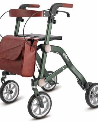 Rollator Trive (6,5 kg) | Uplivin | British racing green | Zeer compact | Zachte banden | Lichtgewicht rollator | Rugsteun en tas | UPRLT01TR