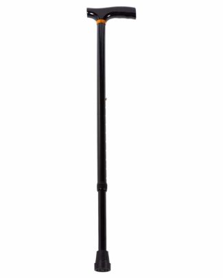 Wandelstok aluminium | Kleur: Zwart | Wandelstokken | Met houten handvat | PR30090-EBK
