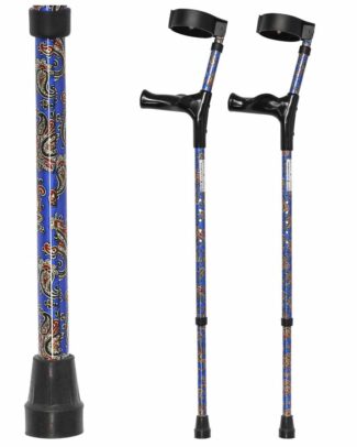 Anatomische Elleboogkrukken - Diverse Prints | Kies uw kleur : Paisley blauw