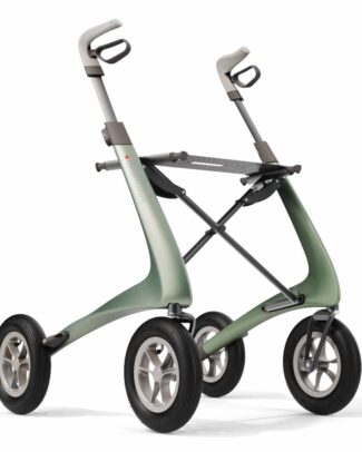 Carbon rollator Overland (6,7 kg) | by Acre | Lichtgewicht | Luchtbanden | Green metallic | CAROVERG | byAcre