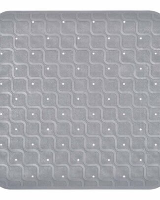 Douchemat / Badmat antislip 53 x 53 cm | Kleur: Grijs | Met zuignappen | Hoogwaardig rubber