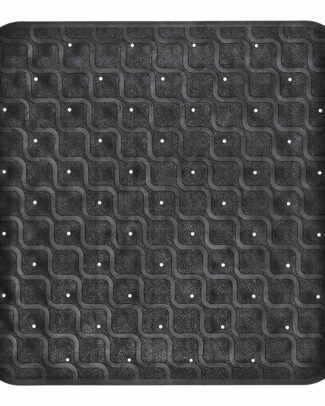 Douchemat / Badmat antislip 53 x 53 cm | Kleur: Zwart | Met zuignappen | Hoogwaardig rubber