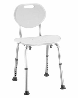 Douchestoel Ovaal | Kleur: Wit | Met douchekophouder | Douchestoelen | In hoogte verstelbaar 34 - 52 cm | Max. gebruikersgewicht 136 kg