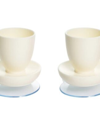 Eierdop met zuignap ( set van 2 stuks) | Kies uw kleur : Wit