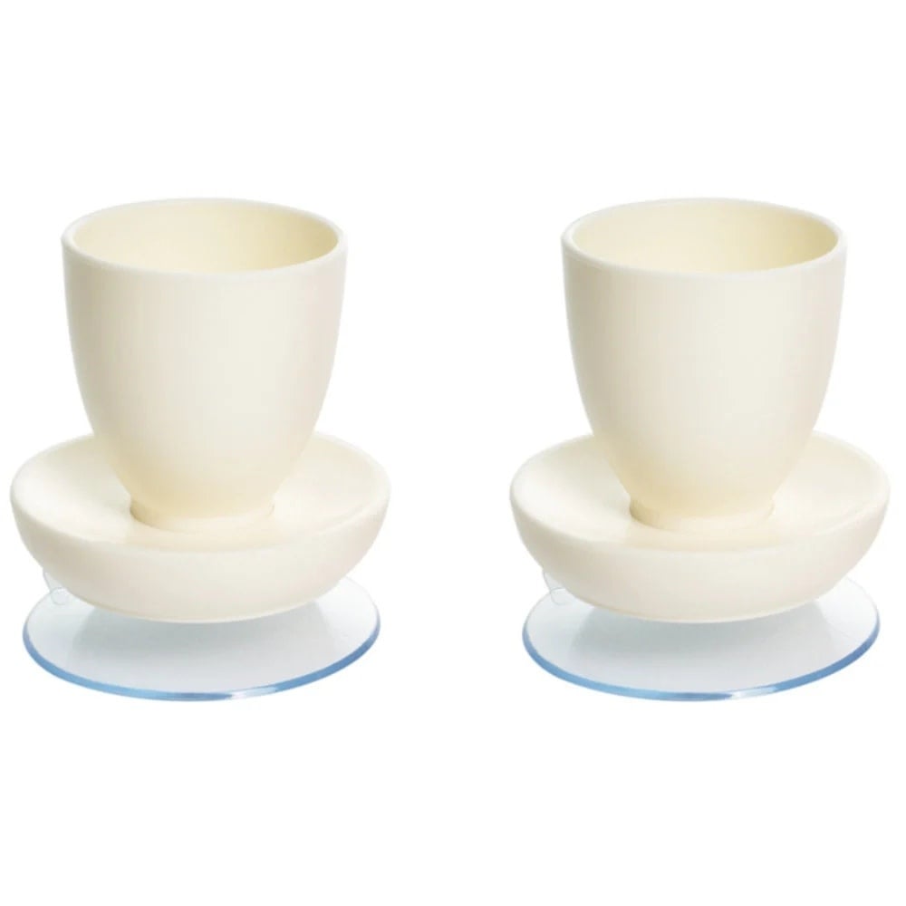 Eierdop met zuignap ( set van 2 stuks) | Kies uw kleur : Wit