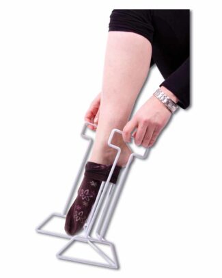 Aantrekhulp steunkousen | Met gladde plastic afwerking | Hoogte: 36 cm | Rekje voor kousen aantrekken